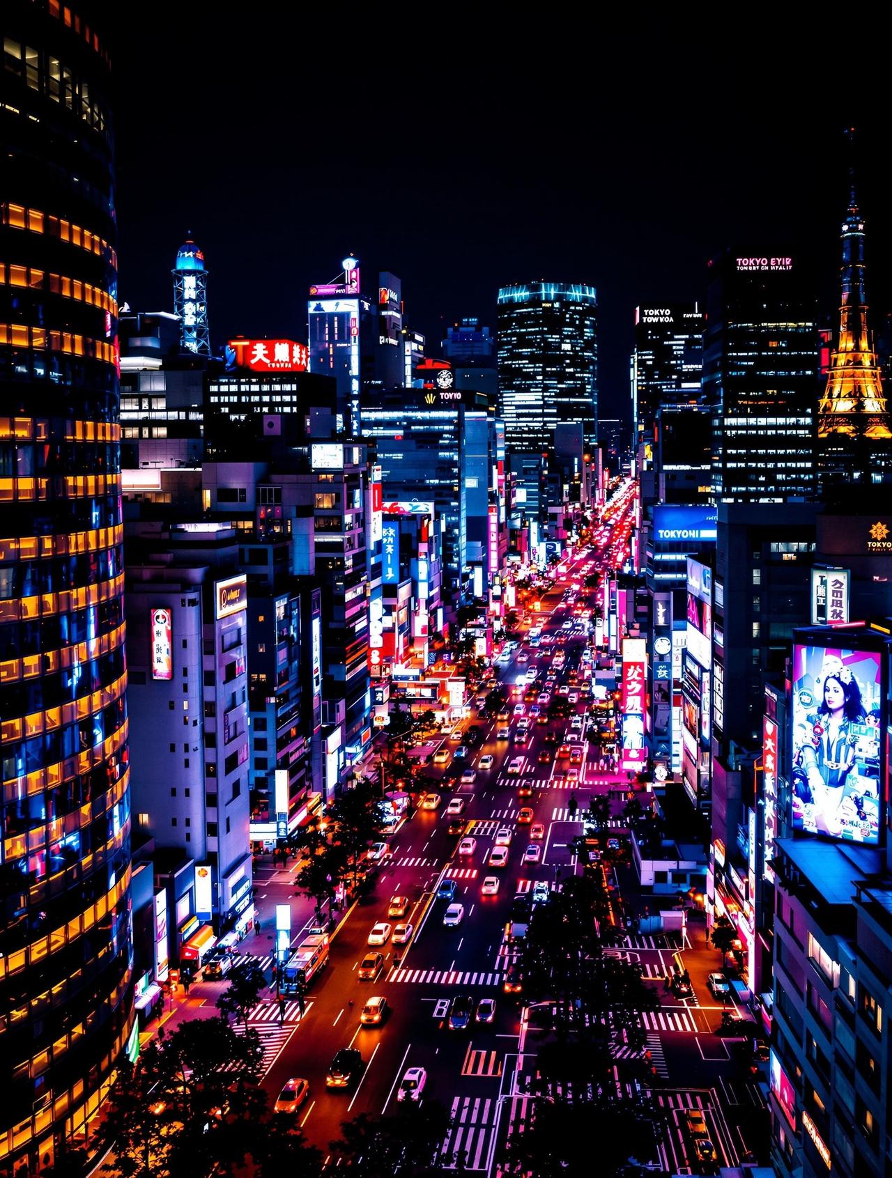 免费高清视频-城市之光：东京夜景延时摄影